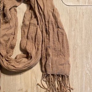 Tan fringe scarf